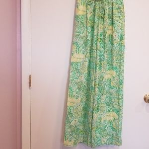 Lilly pulitzer small green tiger print pants